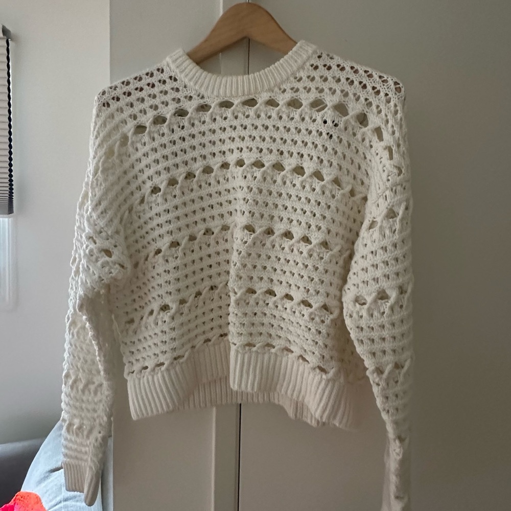 Proenza Schouler white cable knit sweater